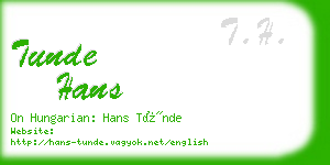 tunde hans business card